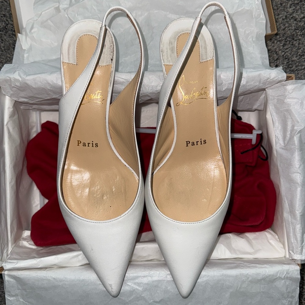 Christian Louboutin White Heels